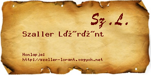 Szaller Lóránt névjegykártya