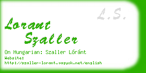 lorant szaller business card